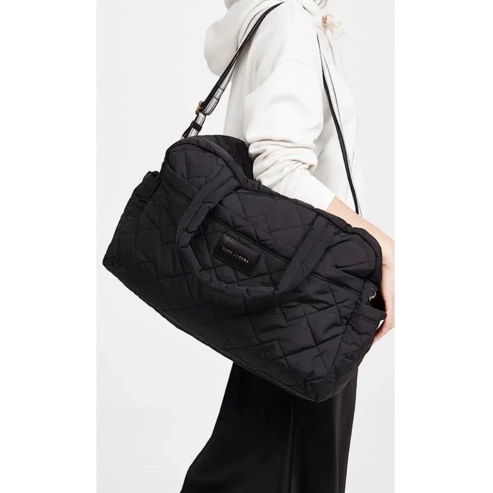 Marc Jacobs Quilted Nylon Weekender Travel Bag Black Baby Diaper Bag